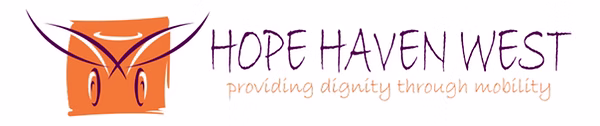 Hope Haven West logo. Providing dignity through mobility