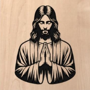 wood sign of Jesus Praying