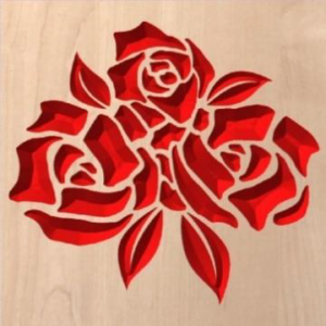 wood sign with red roses