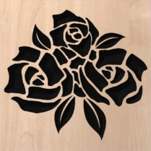 wood sign with black roses