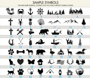 page 1 of the graphics catalog for wood sign making