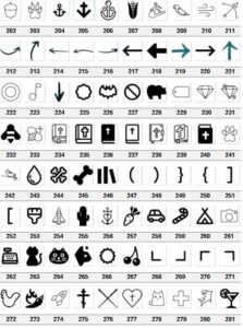 page 4 of the graphics catalog for wood sign making