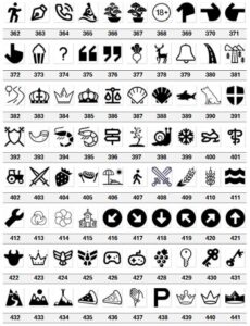 page 6 of the graphics catalog for wood sign making